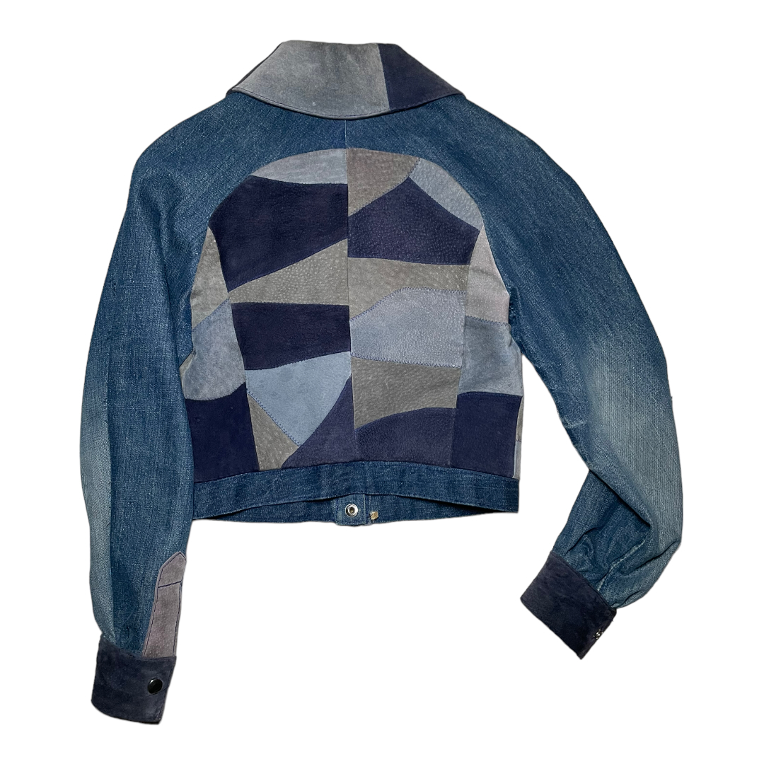 PATCHWORKED 70s DENIM & SUEDE JACKET - Image 2