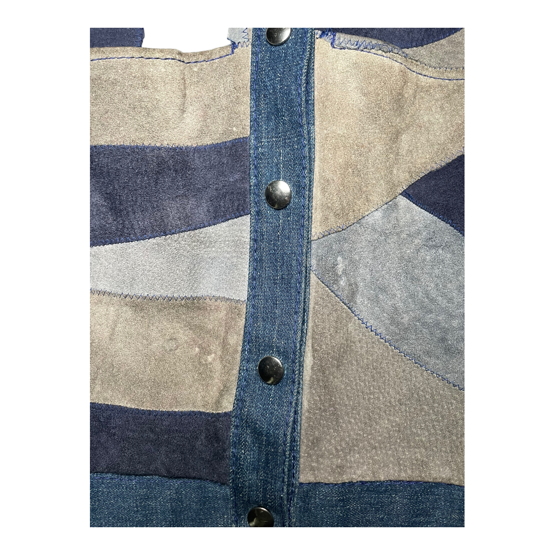 PATCHWORKED 70s DENIM & SUEDE JACKET - Image 3