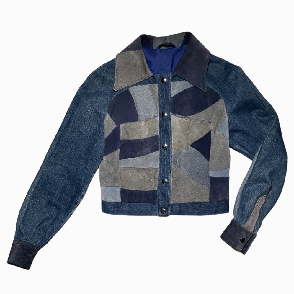 PATCHWORKED 70s DENIM & SUEDE JACKET