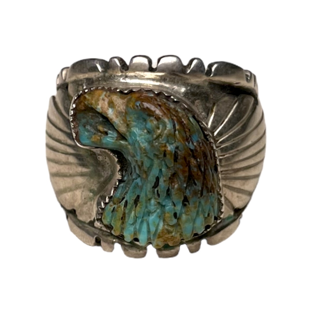 SILVER RING WITH EAGLE HEAD