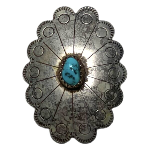 METAL CONCHO WITH TURQUOISE STONE - Image 2