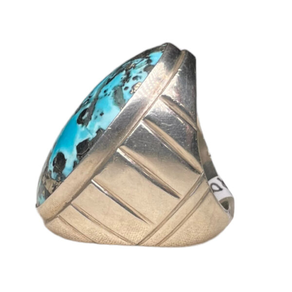 NAVAJO TURQUOISE SILVER RING - Image 2