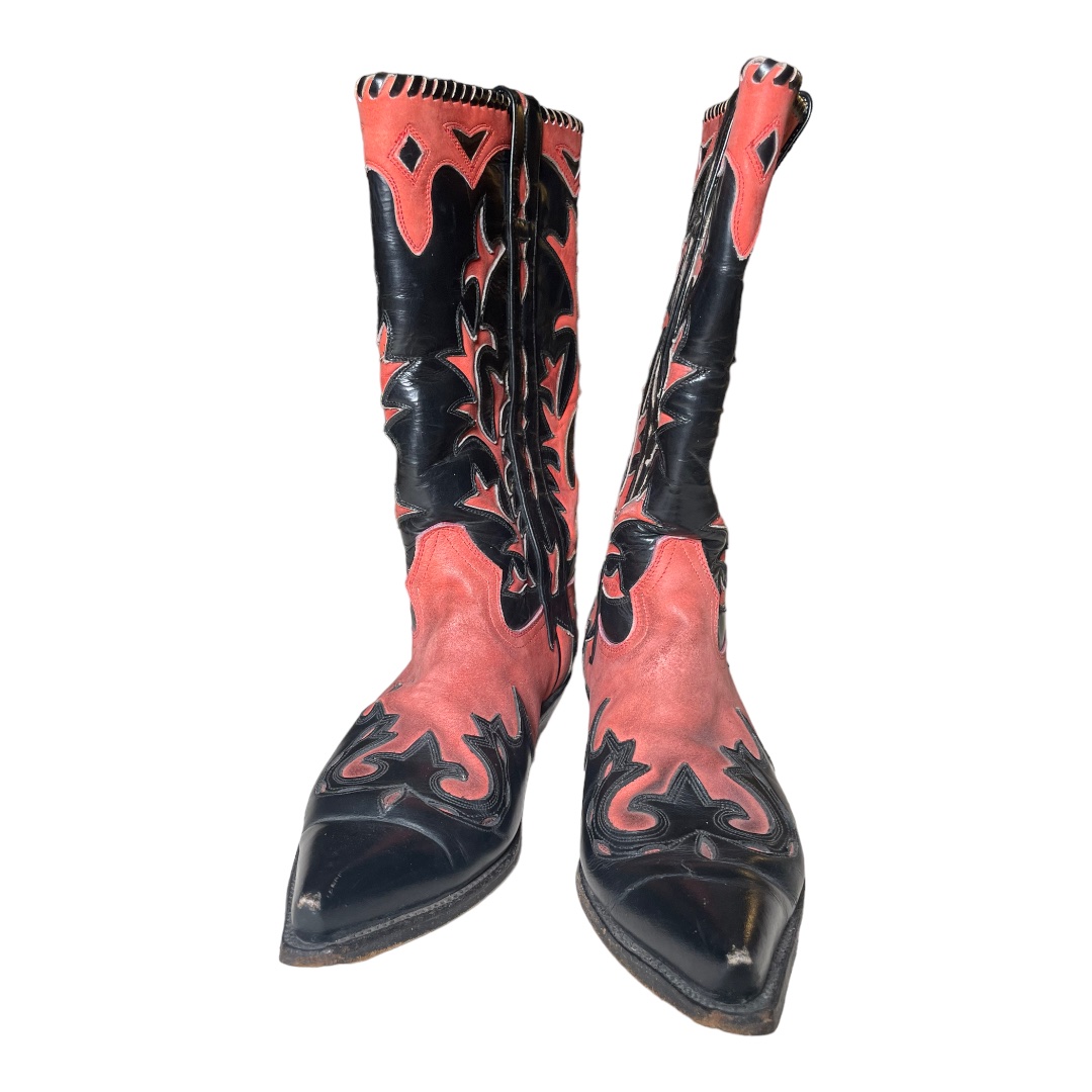 RUSTY PINK & BLK WESTERN BOOTS - Image 3