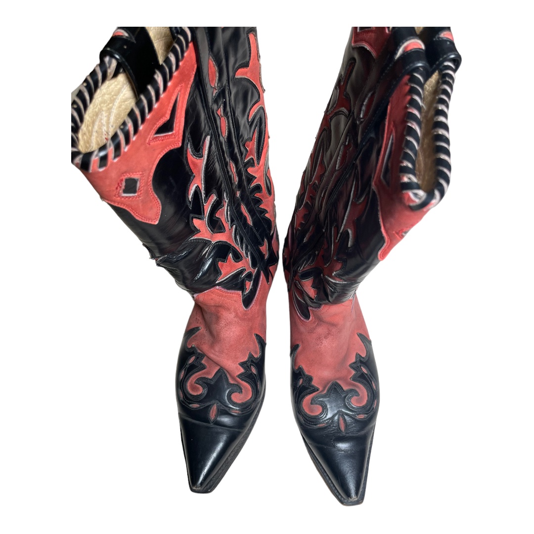 RUSTY PINK & BLK WESTERN BOOTS - Image 2