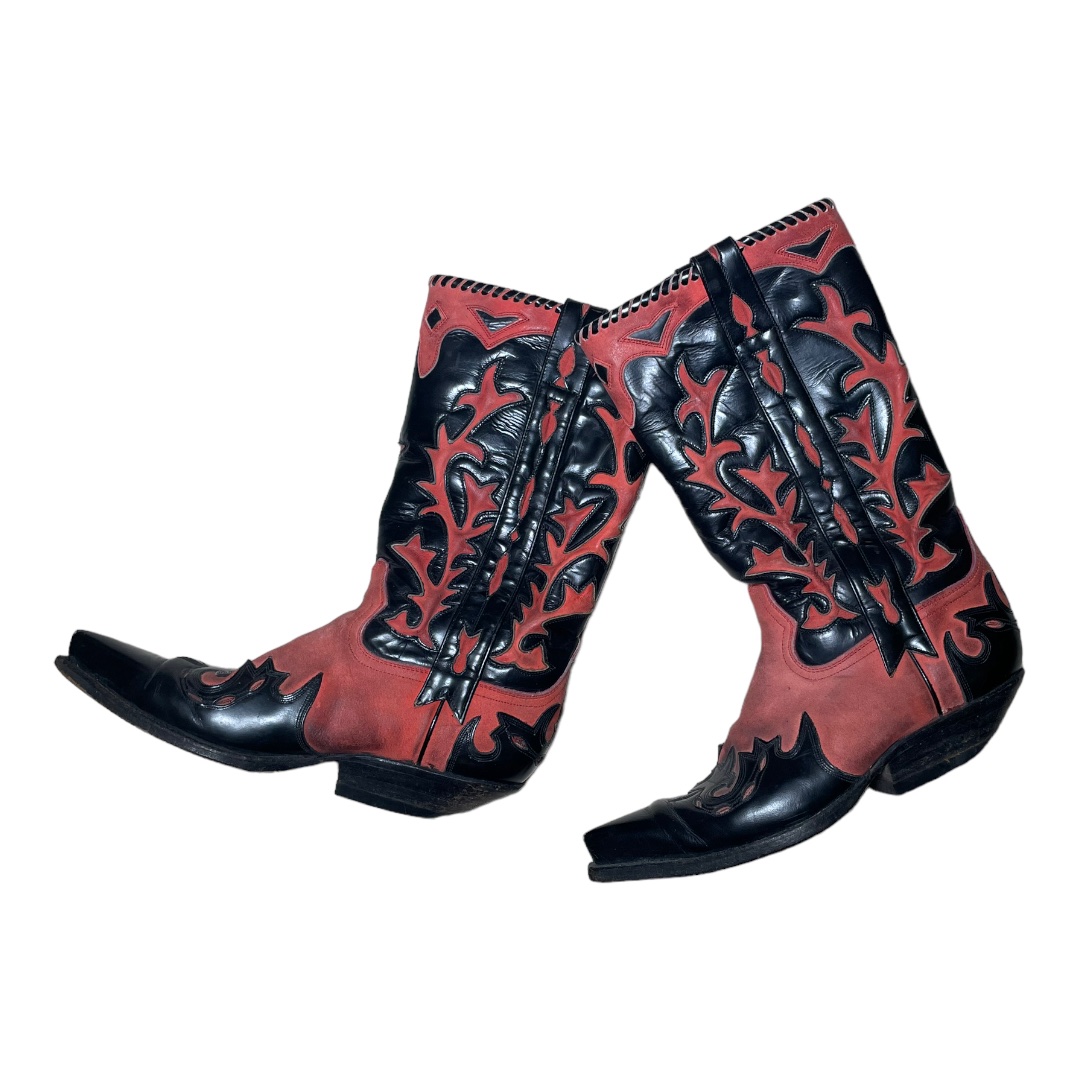 RUSTY PINK & BLK WESTERN BOOTS