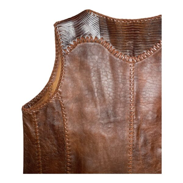 70s WHIPSTITCHED LEATHER VEST - Image 4