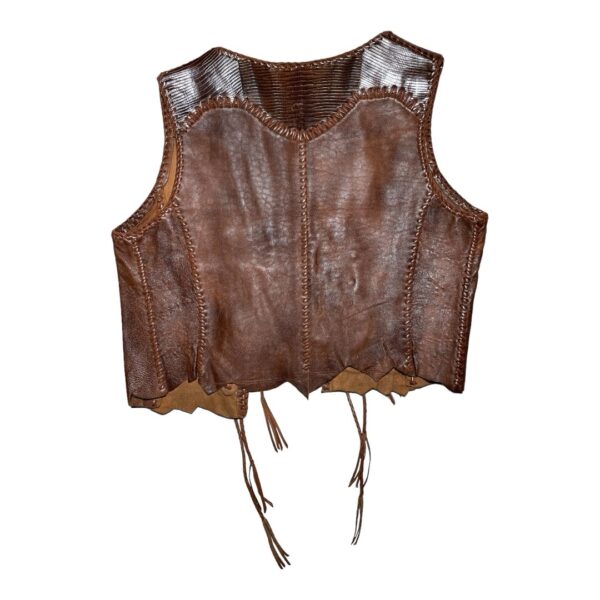 70s WHIPSTITCHED LEATHER VEST - Image 2