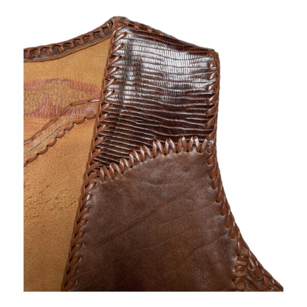 70s WHIPSTITCHED LEATHER VEST - Image 5