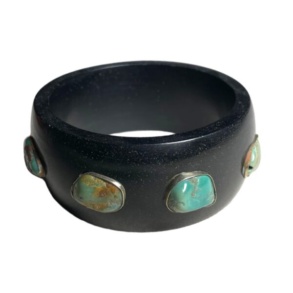 MEDIUM BLACK & TURQUOISE CUFF