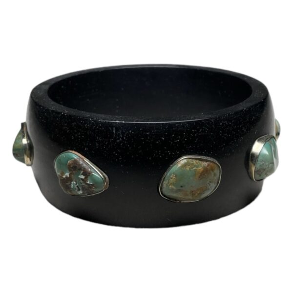 MEDIUM BLACK & TURQUOISE CUFF - Image 2