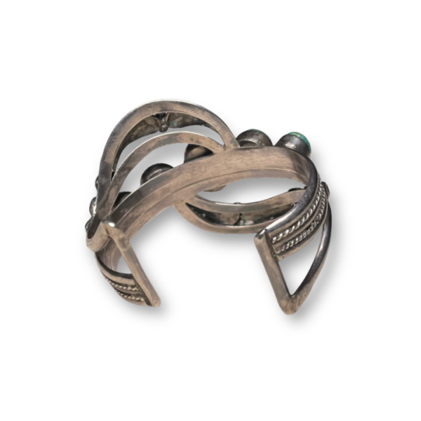 VTG NAVAJO SILVER TURQUOISE CUFF - Image 3