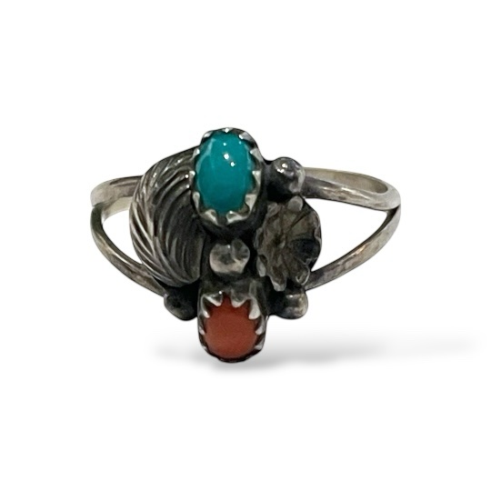 VTG SILVER AND STONE RING