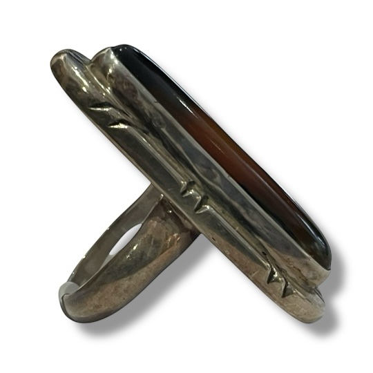 SILVER AND SUN AGATE STONE RING - Image 3