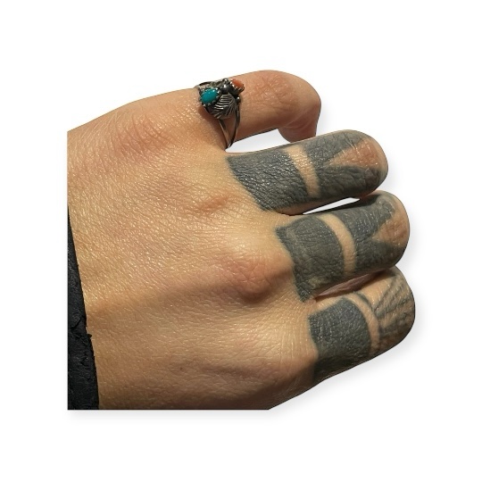 VTG SILVER AND STONE RING - Image 5