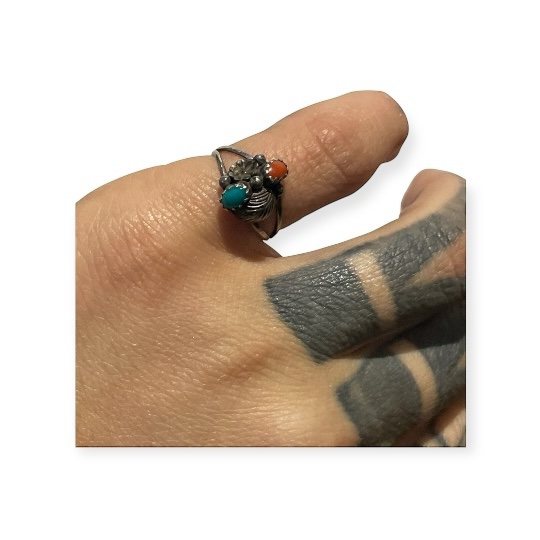 VTG SILVER AND STONE RING - Image 6